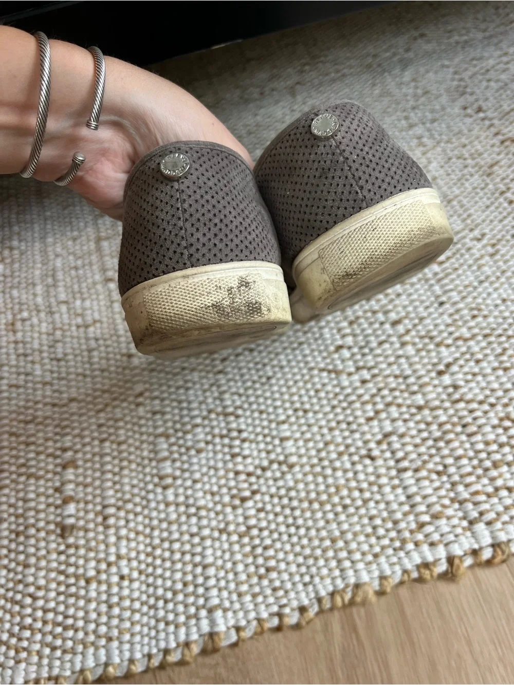 Steve Madden Taupe Perforated Suede Slip-On Loafers
